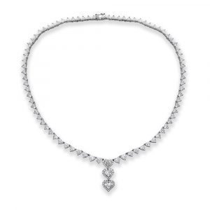 White Gold Lovelycut Diamond Tennis Necklace